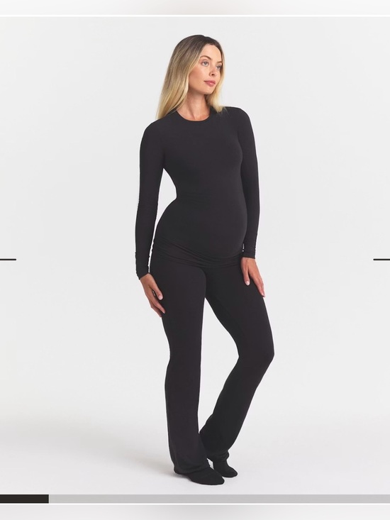 SKIMS Pants - SKIMS COTTON JERSEY MATERNITY FOLDOVER PANT STYLE: PT-PNT-8029W SOOT SIZE: M
